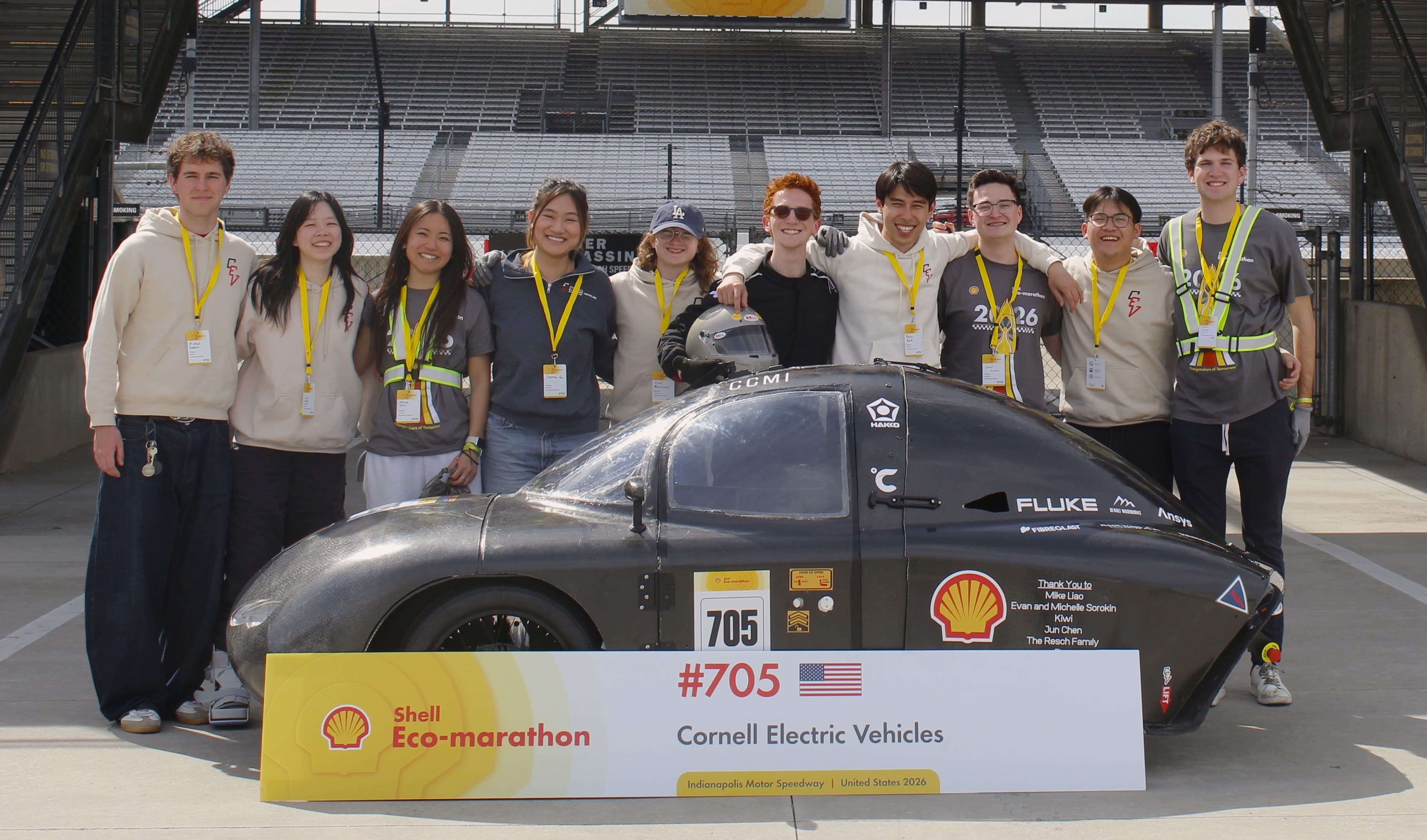 Cornell Electric Vehicles team at competition